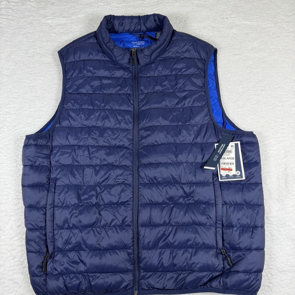 Club Room Performance Men's Packable Down Vest - Navy - XXL - New with tags